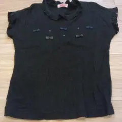 ファミリア　半袖シャツ 140 黒 リボン