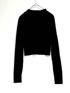 新品タグ付⭐️ ZARA リブニット 黒 S 長袖 クロップド丈
