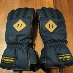 キッズスノーグローブ　スキー　スノボ　手袋　雪遊び　防水　ネイビー　ブラック