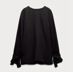 ZARA リボン付きフルイドシャツ　XSサイズ　新品未使用