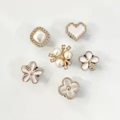 クロックス ジビッツ パールとハートのホワイトセット f