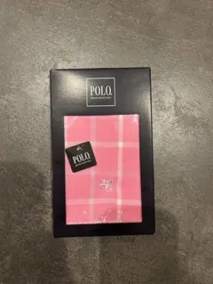 POLO ピンク チェック柄 ハンカチ