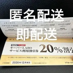 VTホールディングス 株主優待券 1冊 キーパーラボ20%割引券⭐️　V4