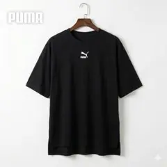 PUMA プーマ 半袖Tシャツ ブラック 黒 オーバーサイズ センターロゴ