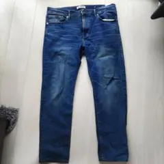 メンズノーブランドジーパン　ストレートデニムパンツ