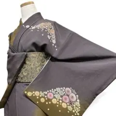 訪問着　身丈168　作家もの　辻ヶ花　金彩　ぼかし　正絹　着物　033b p