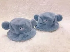 ミッキー 耳付きバケットハット 淡い青　ディズニー　disney