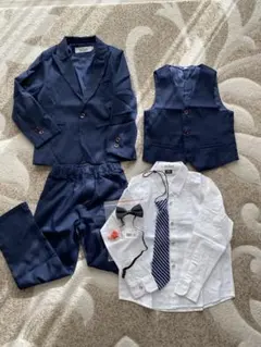 卒園入学式　フォーマルスーツ 120 130 5点セット　ネイビー