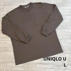 UNIQLO U ブラウン ポケット付き Tシャツ L