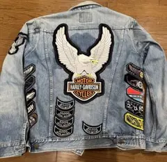 人気ハーレーダビットソン　ジージャンGジャン　ピンバッジ　ワッペン　ダメージ加工