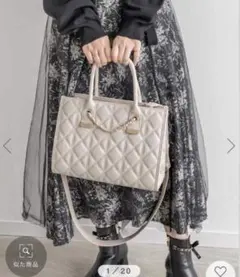 RANDA 2WAYチェーンデザインキルティングトートバッグ