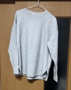 【新品未使用、タグ付き】studio CLIP グレー 長袖ニット