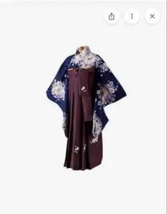 子ども用袴 紺色 花柄 130cm