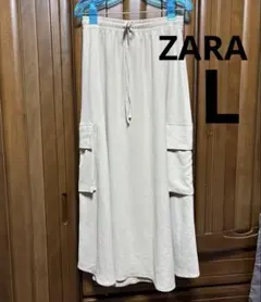 ZARA カーゴ　フレア　ロングスカート　Lのサムネイル