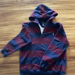 Polo by Ralph Lauren 赤青ストライプ 裏起毛パーカー