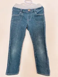 デニムブルー ハート型ポケット パンツ キッズ