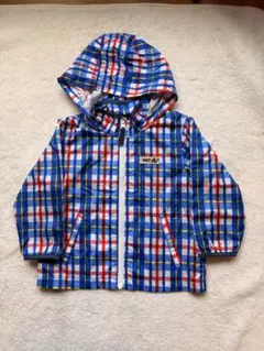 HOT BISCUITS ミキハウス 青チェック ウィンドブレーカー ジャケット