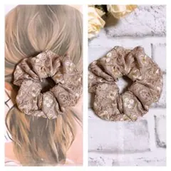 インド刺繍リボン　ヘアゴム　ハンドメイド　シュシュ　NO2986