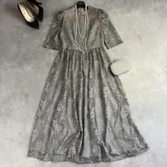 etoll. エトル チュール刺繍ロングドレス M ワンピース 結婚式