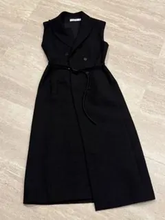Christian Dior ジャケットノースリーブロングワンピース 黒