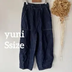 【yuni】 S♪ レディース デニム ワイド パンツ カジュアル ブルー