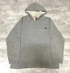 【Champion】チャンピオン　ジップ付きパーカー　グレー　ワンポイントロゴM