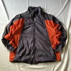 00s ナイロンジャケット グレー オレンジ グランジ Y2K 平成 古着