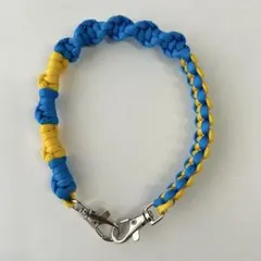 パラコード ハンドストラップ スマホストラップ ブルー イエロー