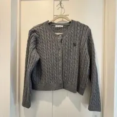⭐︎美品⭐︎グレー ⭐︎ケーブル編み ⭐︎クロップドカーディガン⭐︎Lサイズ☆