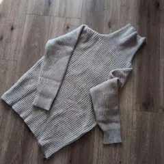 週末特価！極暖リブ編みタートルネックセーター ベージュ