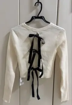 INGNI アイボリー 長袖ニット Mサイズ リボンデザイン