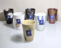 ❀未使用品１　フリーカップ　６客　６種　タンブラー　酒カップ　焼酎カップ　美濃焼