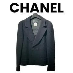レア CHANEL 銀糸混 ツイード テーラードジャケット 黒 36 / M - メルカリ