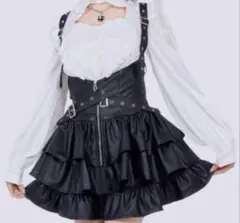 IMVAL / Frill Leather Dress [BLK]