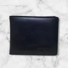 新品・訳あり❗️二つ折り財布 本革 牛革 黒 軽量 大容量 レザー コンパクト