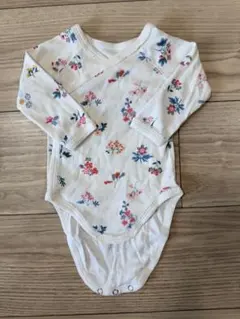 プチバトー　花柄　長袖ロンパース