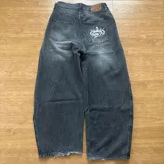 9090 ブラック デニム キングロゴ