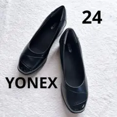 新品　YONEX パワークッション ウォーキングシューズ パンプス　24 厚底
