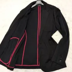 【美品】フレッドペリー☆XL　パイピング　ストレッチ　黒　テーラードジャケットのサムネイル