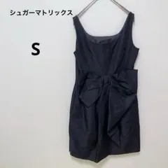 シュガーマトリックス　ノースリーブワンピース ブラック　レーヨン　リボン　夏のサムネイル