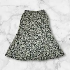 PINORE フレアスカート 花柄ジャガード 裏地付き ミセス きれいめ 上品のサムネイル