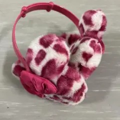 ディズニー　ミニーマウス イヤーマフ　ヒョウ柄　ピンク