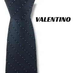 【7860】良品！ヴァレンティノ　ネクタイ　ネイビー系