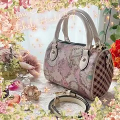 ジョリーフルール teacupクラシカルフラワー チャーム付フリルトート