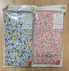 ユニクロ レギンス リブ 120 10分丈 花柄　2点セット