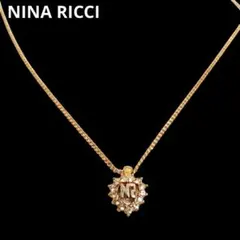 ニナリッチ　ネックレス　ラインストーン　ゴールド　ヴィンテージ