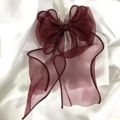ヘアカフ　ポニーフック　ヘアアクセサリー　髪飾り　ヘアアレンジ　新品　リボン
