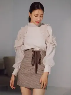 SNIDEL Sustainableプリーツオーガンジースルーブラウス