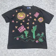 80s Trafficjamヴィンテージ Tシャツ サボテン 装飾　黒　kt19のサムネイル
