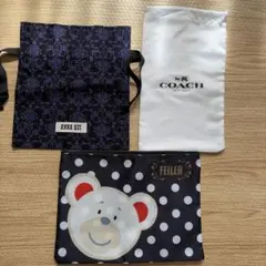 ANNA SUIとコーチの巾着とFEILERポーチ